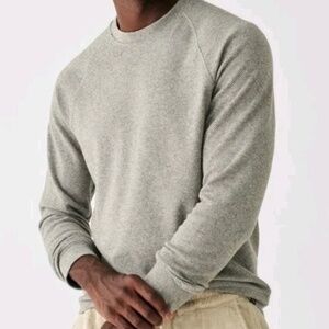 Faherty Men's Legend Crewneck Sweater, Heather Gray, Ribbed, Size L, Fall, Cozy